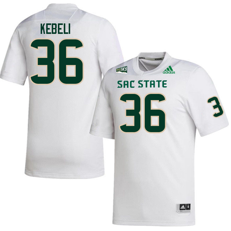 Sacramento State Hornets #36 Nova Kebeli College Football Jerseys Stitched Sale-White